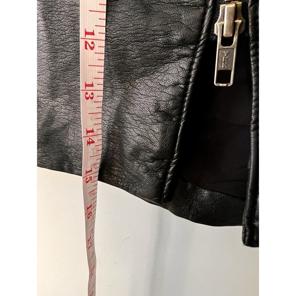 Free People Vegan Leather Midnight Magic Classic Mini‎ Skirt Sz 6 Goth Indie - Picture 6 of 11
